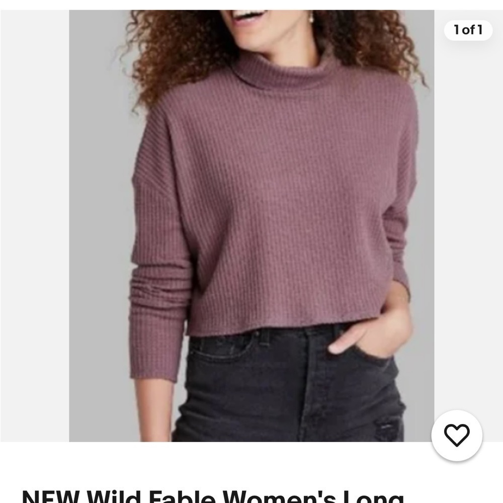 Wild Fable Purple Cowl Neck Sweater Soft Knit Relaxed Fit